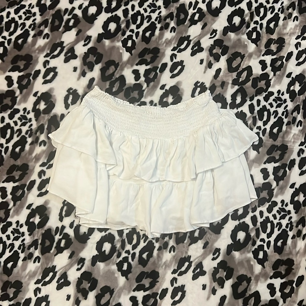 White mini skirt